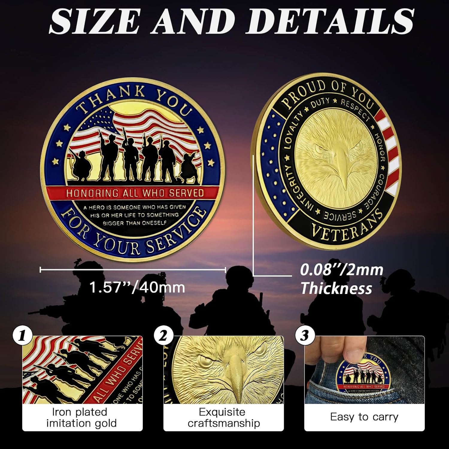 Service Coins Bitcoin Coin CHURYUML 50Pcs Military - Honoring All Who  Served Thank You For Your Service Coin Military Gifts For Men Women Navy  Army Thanksgiving Veterans Day Gift Veterans Challenge Coins