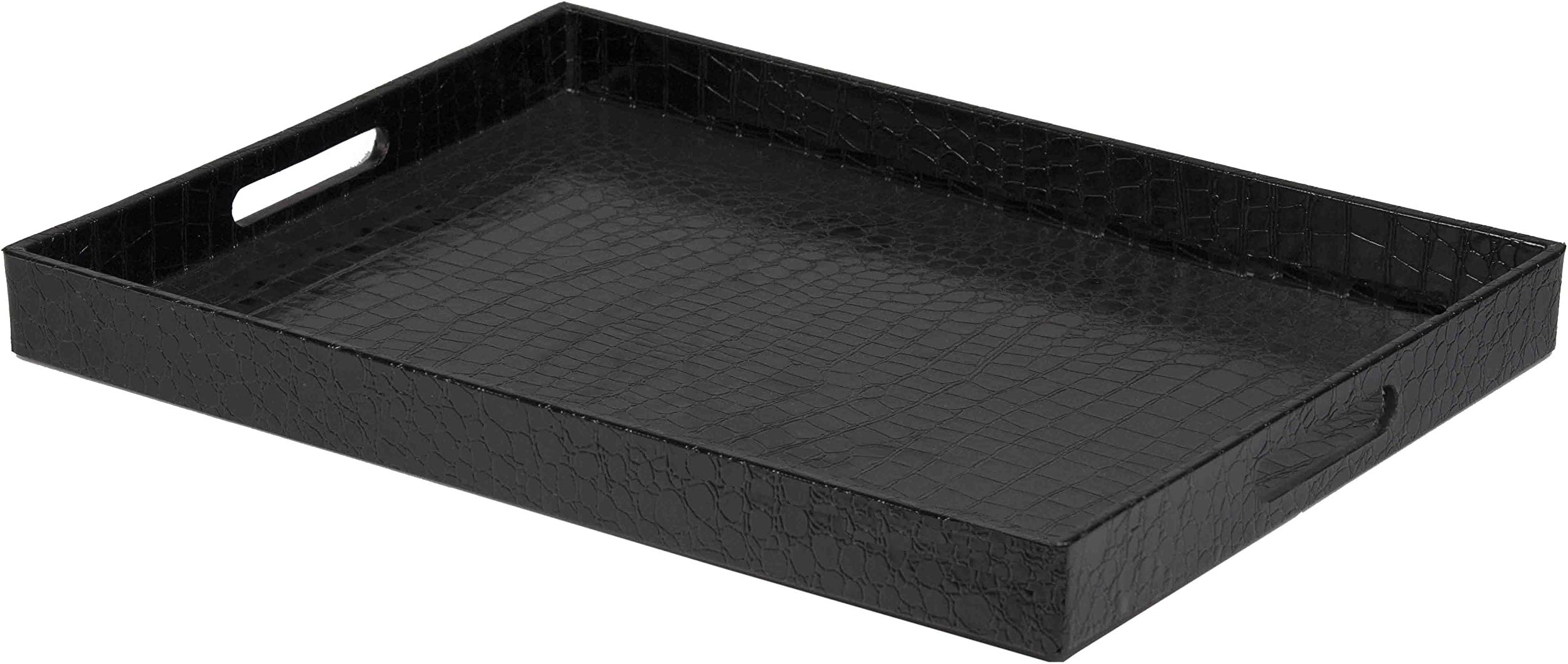 American Atelier Red Rim Rectangle Serving Tray with