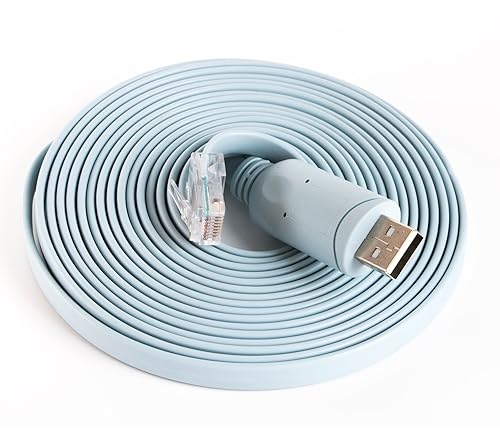 Cable de consola USB para router Cisco, chipset Ftdi USB a Rj45, cable adaptador para portátiles en Windows, Mac, Linux (12 pies)