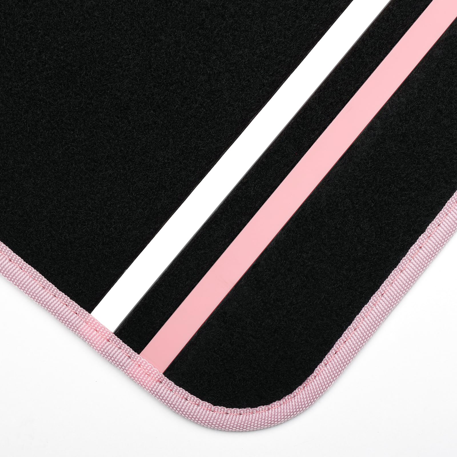August Auto Universal Fit Pink and White Trim Design Carpet Car Floor Mats Fit for Sedan SUVs Truck — view 6