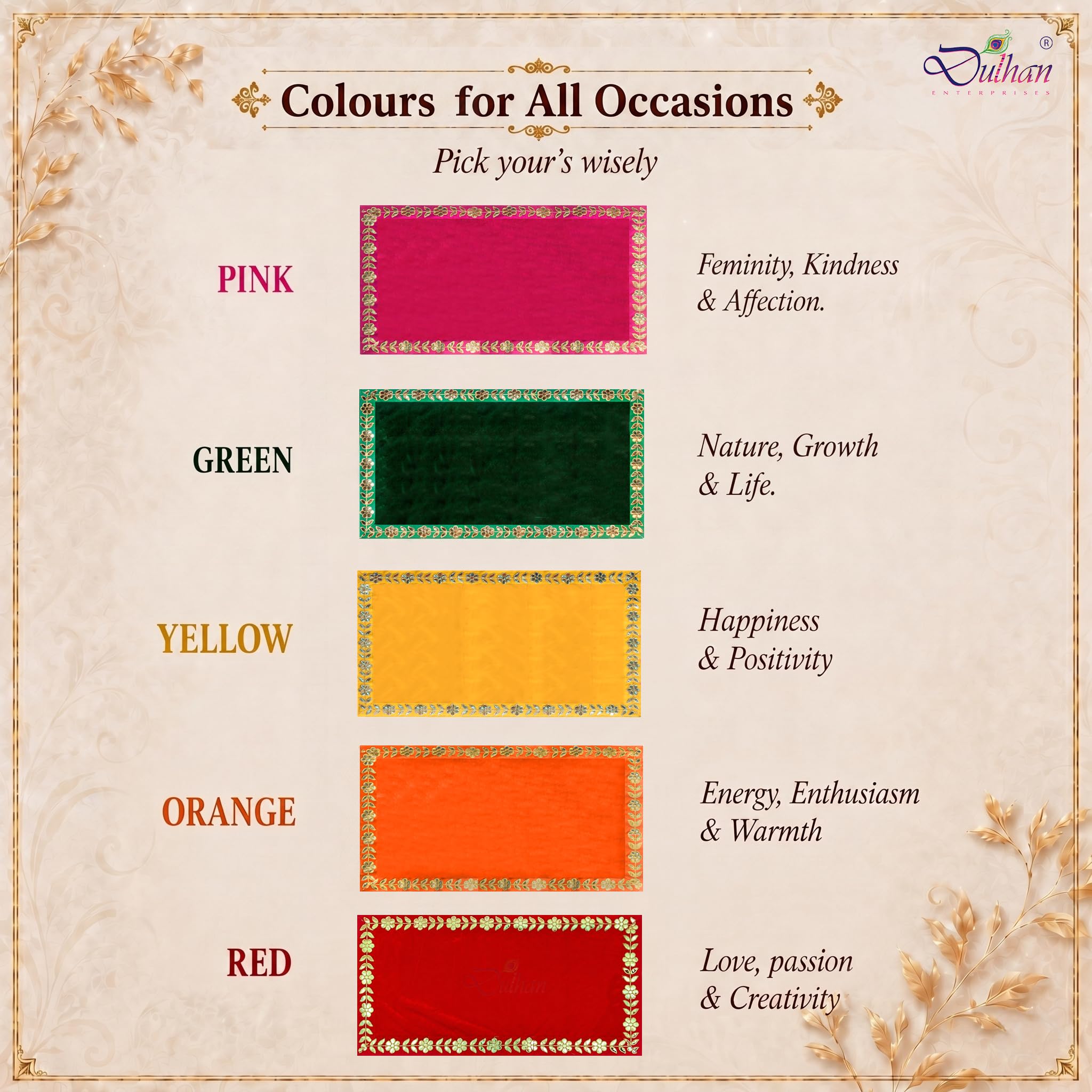Dulhan Designer Pooja Cloth for Mandir |Pack of 2| Long Size Puja Aasan, 10x30 Inch, Pink Velvet Altar Cloth for Puja Table, Chowki, Puja Cloth for God Idol Sitting | Mandir Ka Kapda for Baithak Mat 2