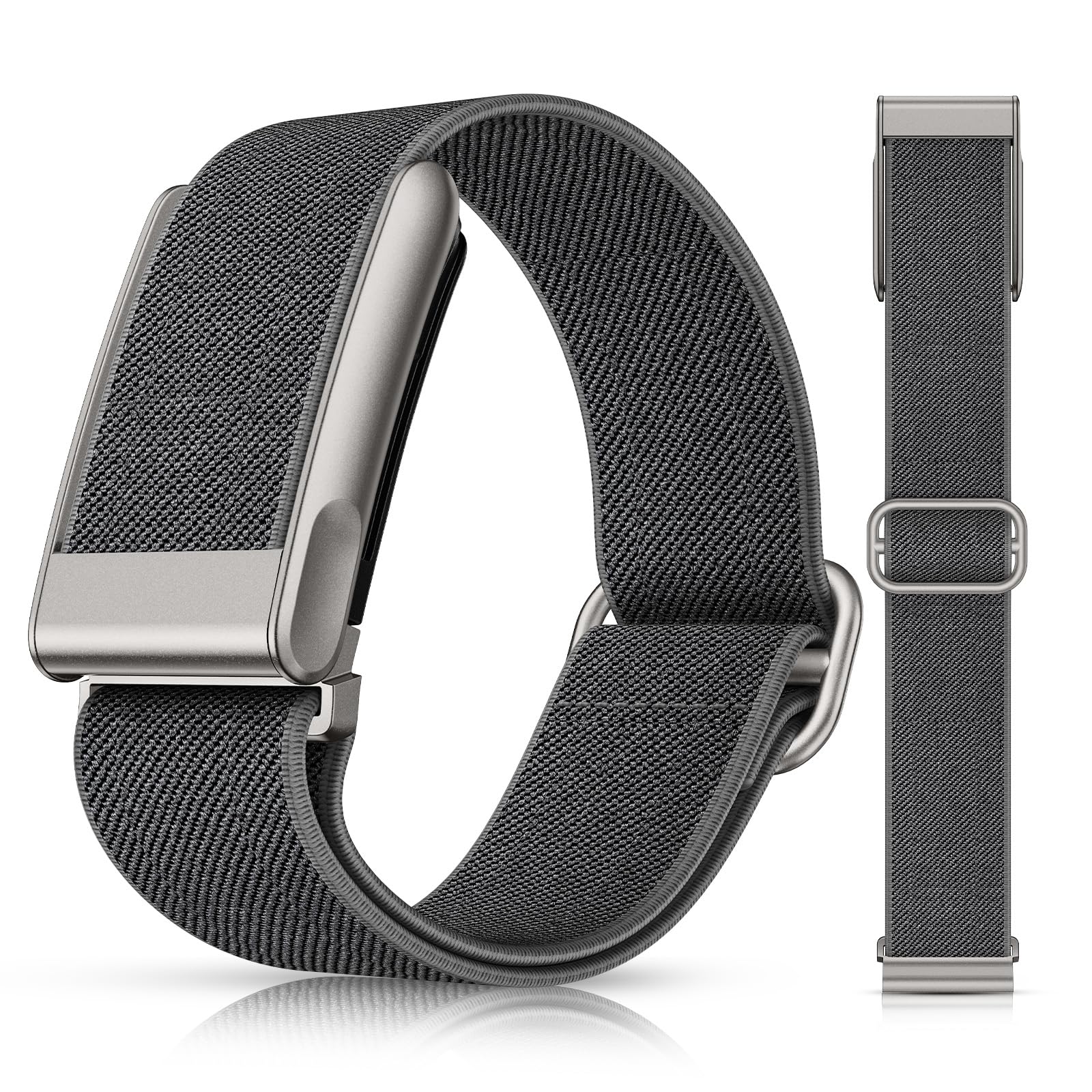 Goton Elastic Nylon Sport Strap for Whoop 5.0 & MG Bands One, Peak & Life, Quick-Dry Breathable Wristband with Quick-Adjust Sliding Buckle Accessories for Men Women - Not for Whoop 4.0 Grey WHOOP 5.0/MG