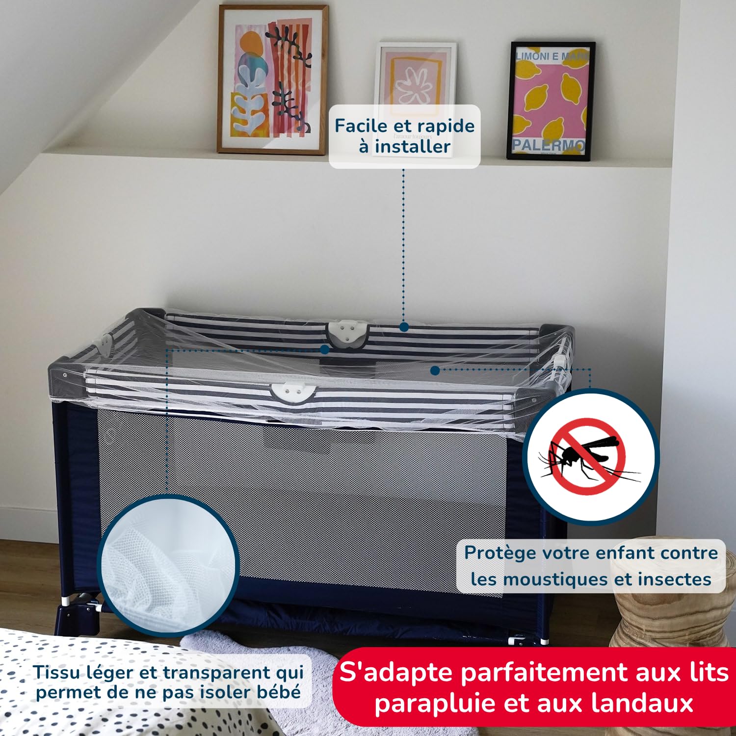 Thermobaby Moskitiera do łóżeczka dziecięcego, przezroczysta
