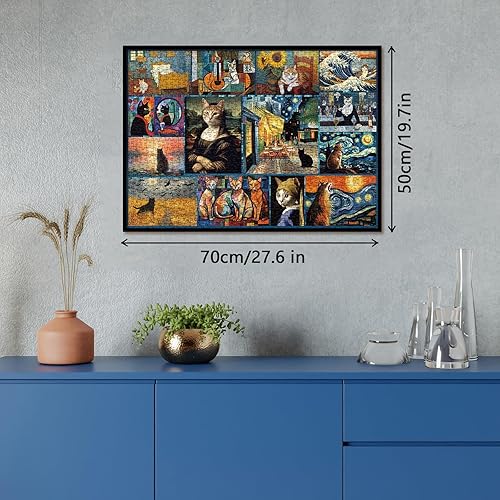 Miniatura 5 de Rompecabezas de 1000 piezas para adultos, rompecabezas de animales de gatito, rompecabezas clásicos de gatos para adultos divertidos