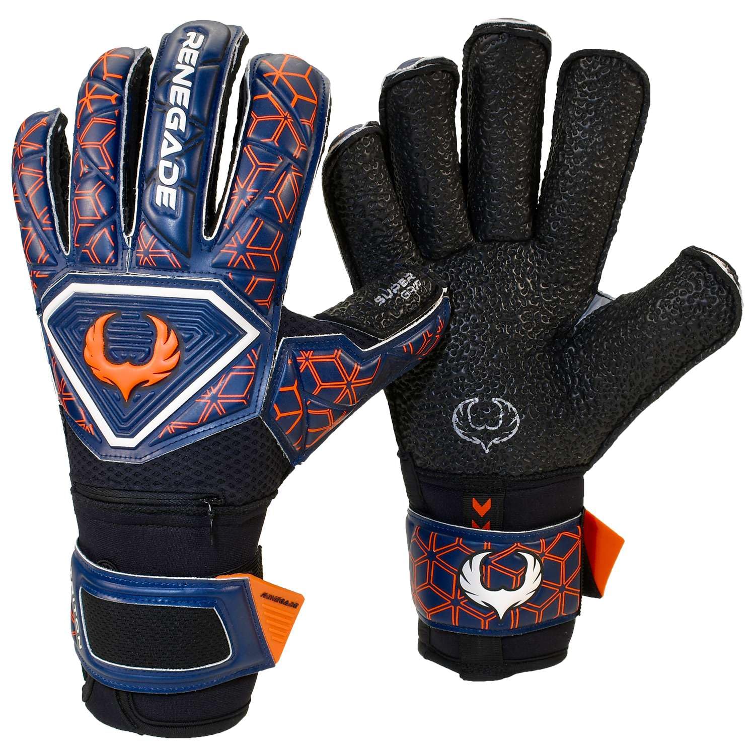 Renegade GK Triton Goalie Gloves with Microbe-Guard (Sizes 5-11, 3 Styles, Level 2) Pro-Tek Fingersaves & Durable 3.5+3MM Super Grip | Great Hard Ground Goalkeeper Glove | Based in The USA