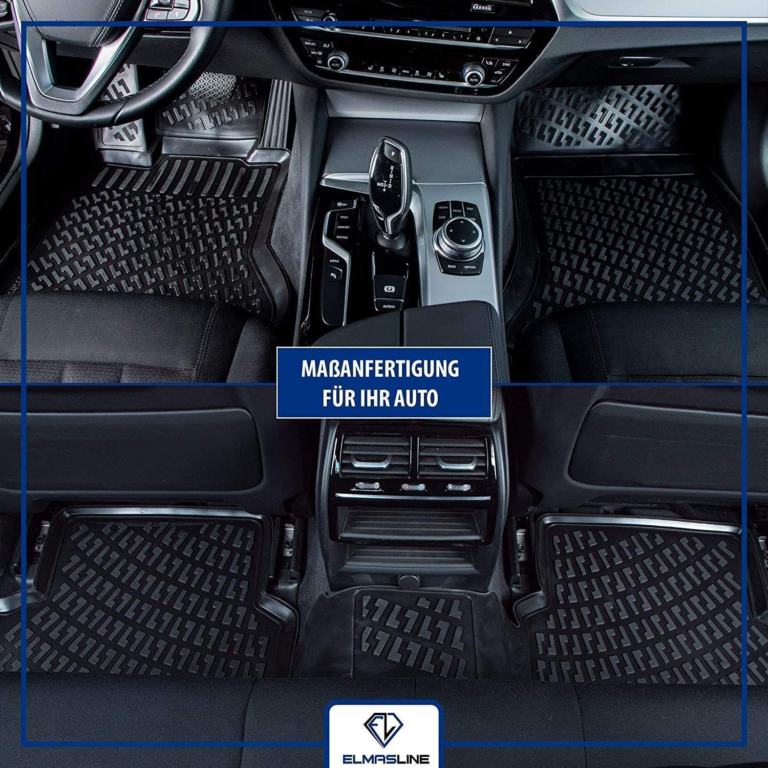 Set 4 Tappetini Auto In Velluto Per Audi Q3 I 8U (2011-2018) - Grafite, Con Rinforzo Conducente E Fissaggi Antiscivolo - 6