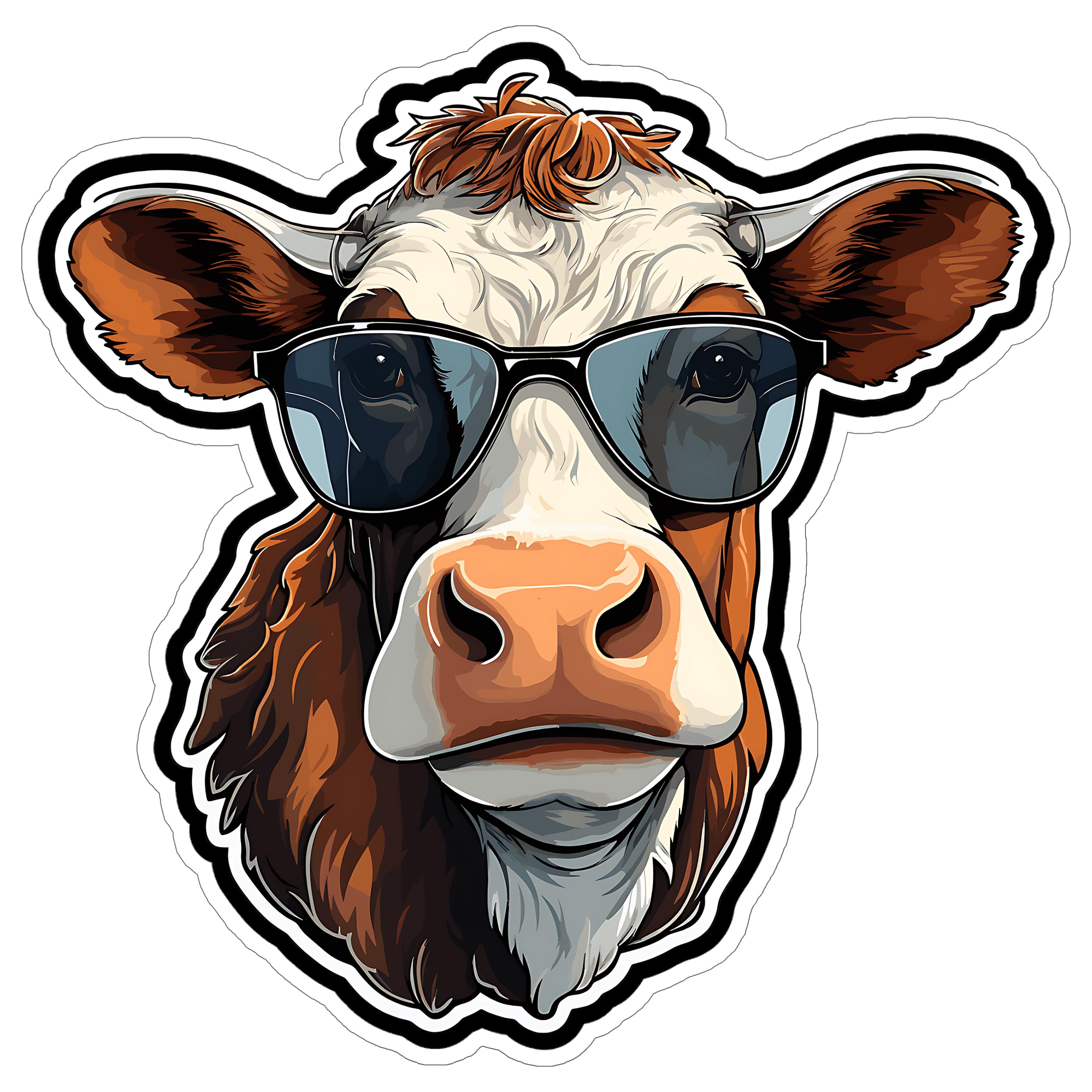 Cow Sticker 4 Inch Cattle Farm Animal Cow Lover Livestock - Waterproof Animal Vinyl Decal for Laptop Water Bottle Car Tumbler - Durable Aesthetic