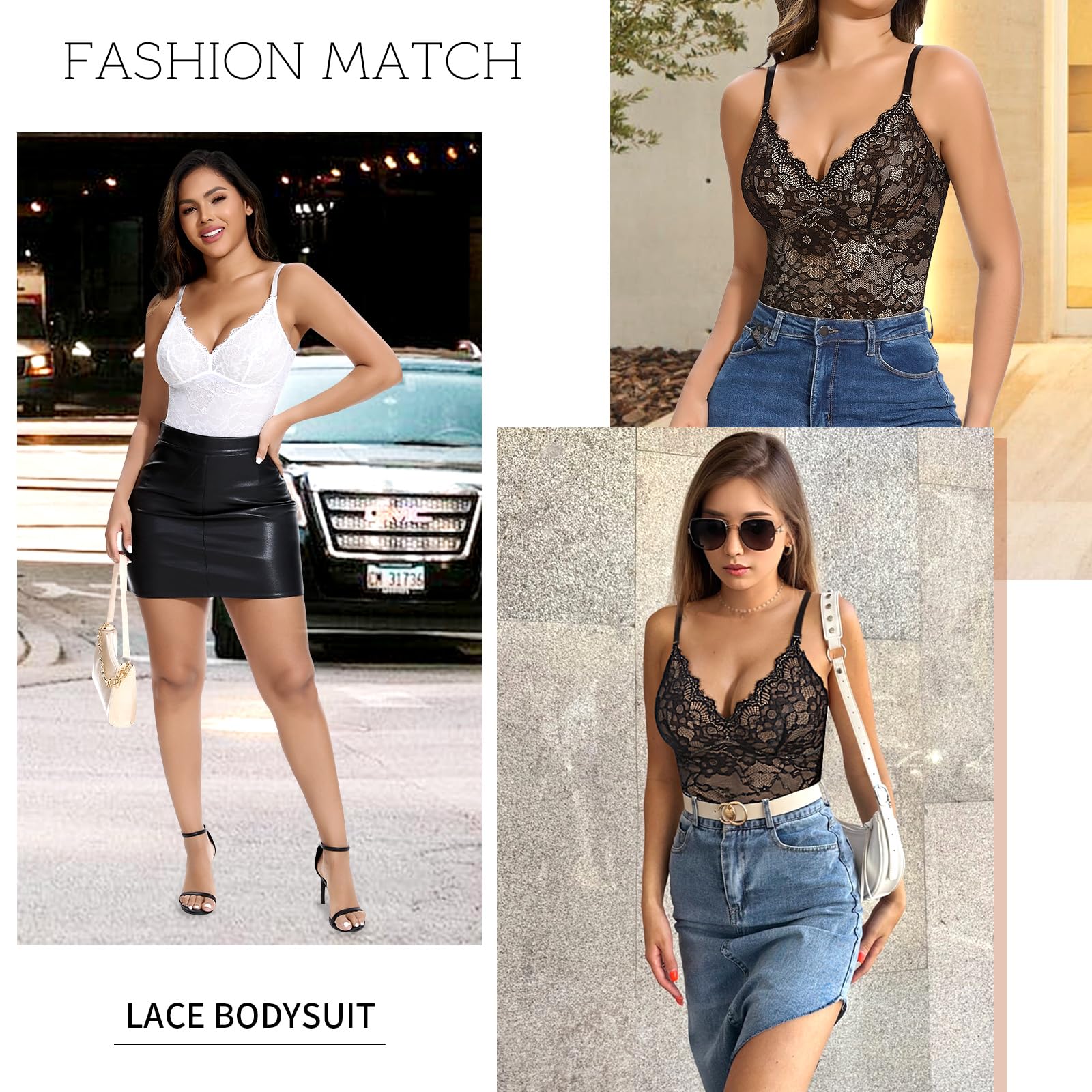 Body en Dentelle Shapewear Femmes Dos Nu Corps façonnage Ventre contrôle Justaucorps Combinaisons Hauts col en V Corps Haut