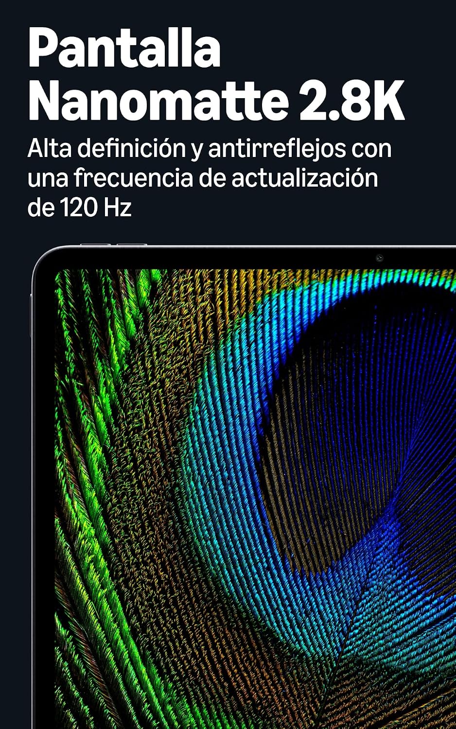 Detalle oficial de la pantalla Nanomatte y sus píxeles