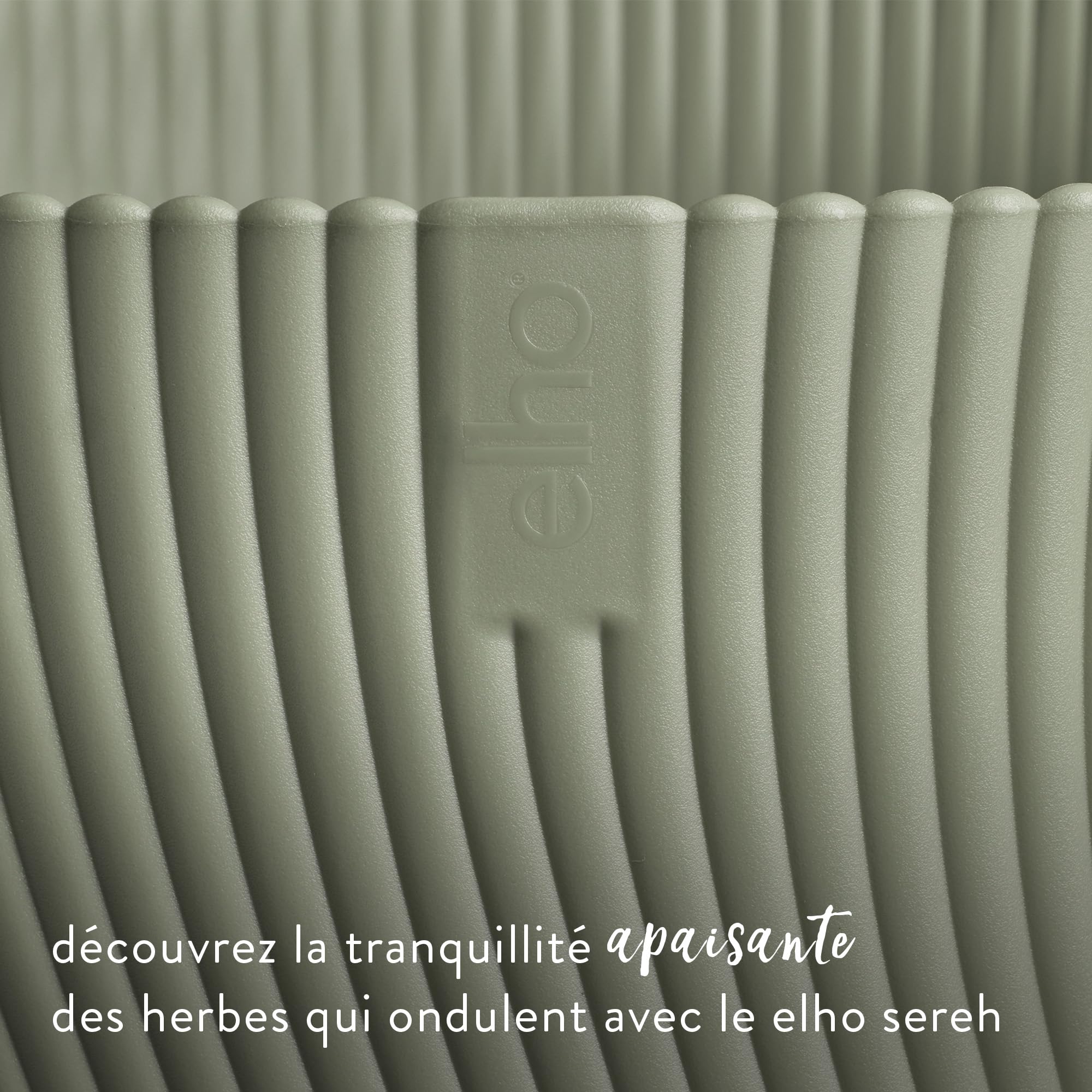 Elho Sereh Haut 40cm Pot de Fleur - Nordic Green | Ø 39 x H 53.4 cm | Convient à une Utilisation Extérieure | Plastique 100% recyclé