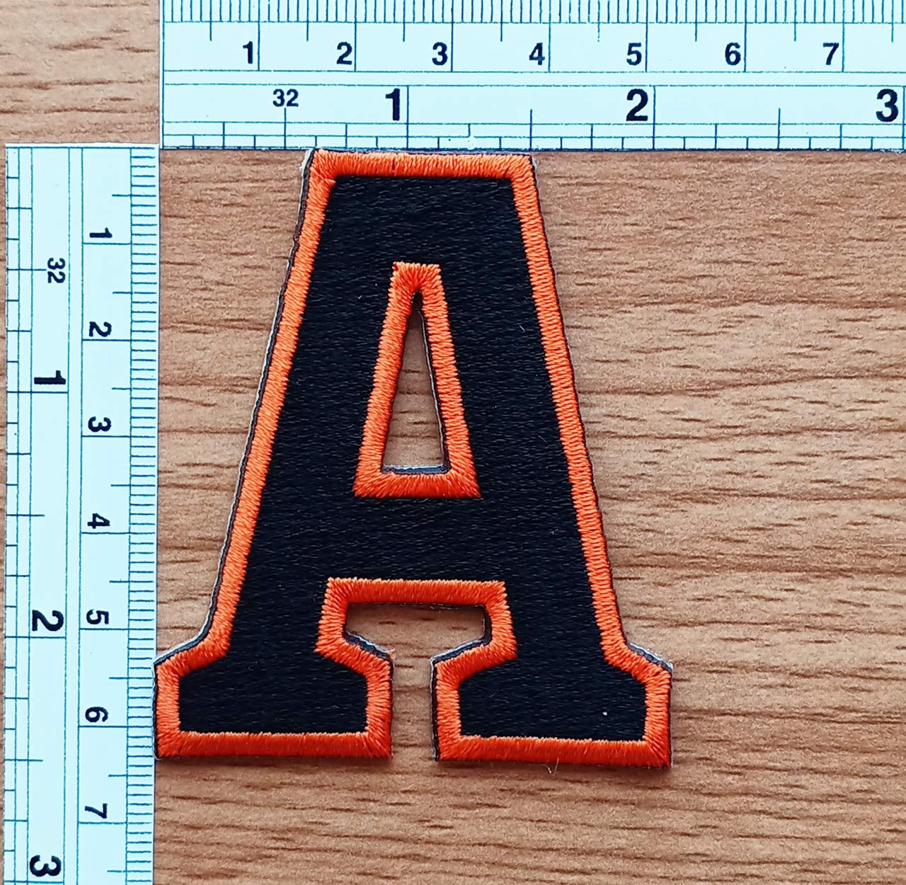 Amazon.com: 2.4 INCHES Black Letter A Patch Orange Border Text