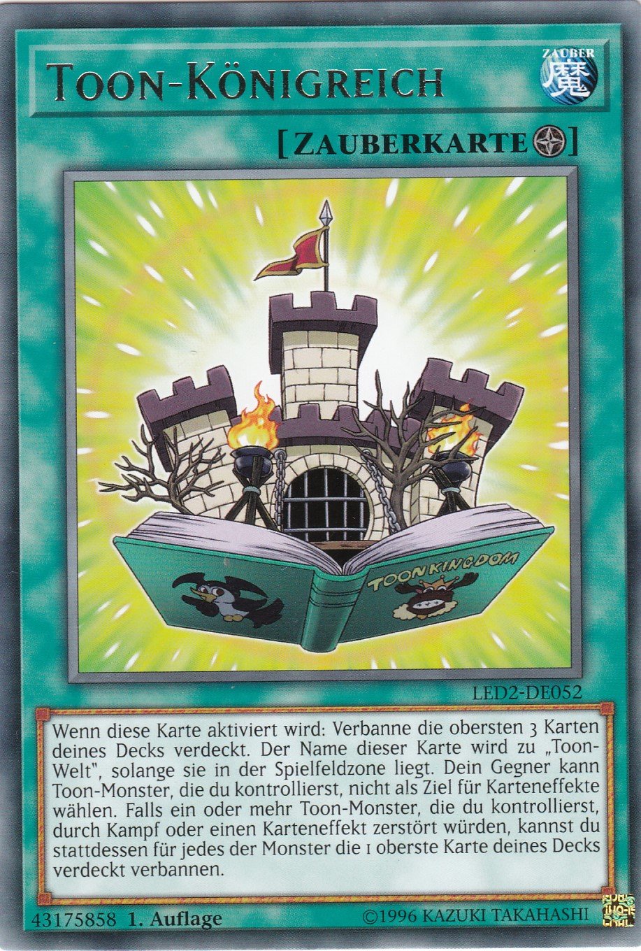 LED2-DE052 - Toon-Königreich - Rare - 1. Auflage - Deutsch - Legendary Duelists: Ancient Millennium - mit LMS Trading Fieldcenter-Karte Yugioh