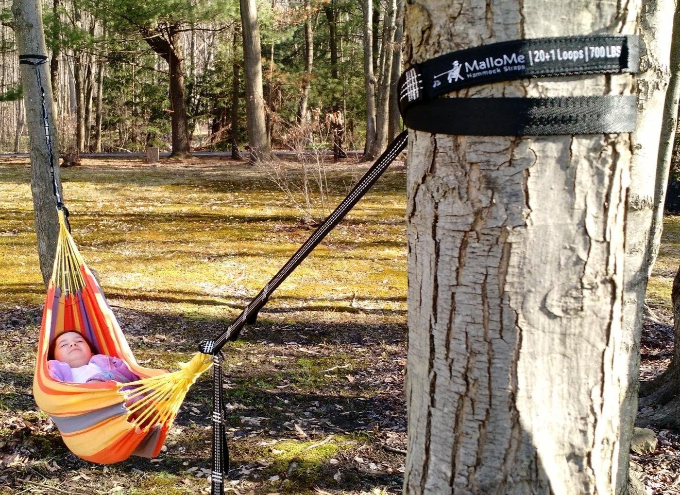 MalloMe Correas de Hamaca XL - Juego de Correas de árbol de Hamaca 2000+ LBS Heavy Duty 40 Loops y Kit de Sistema de suspensión 100% sin Estiramiento - Accesorios para hamacas de Camping