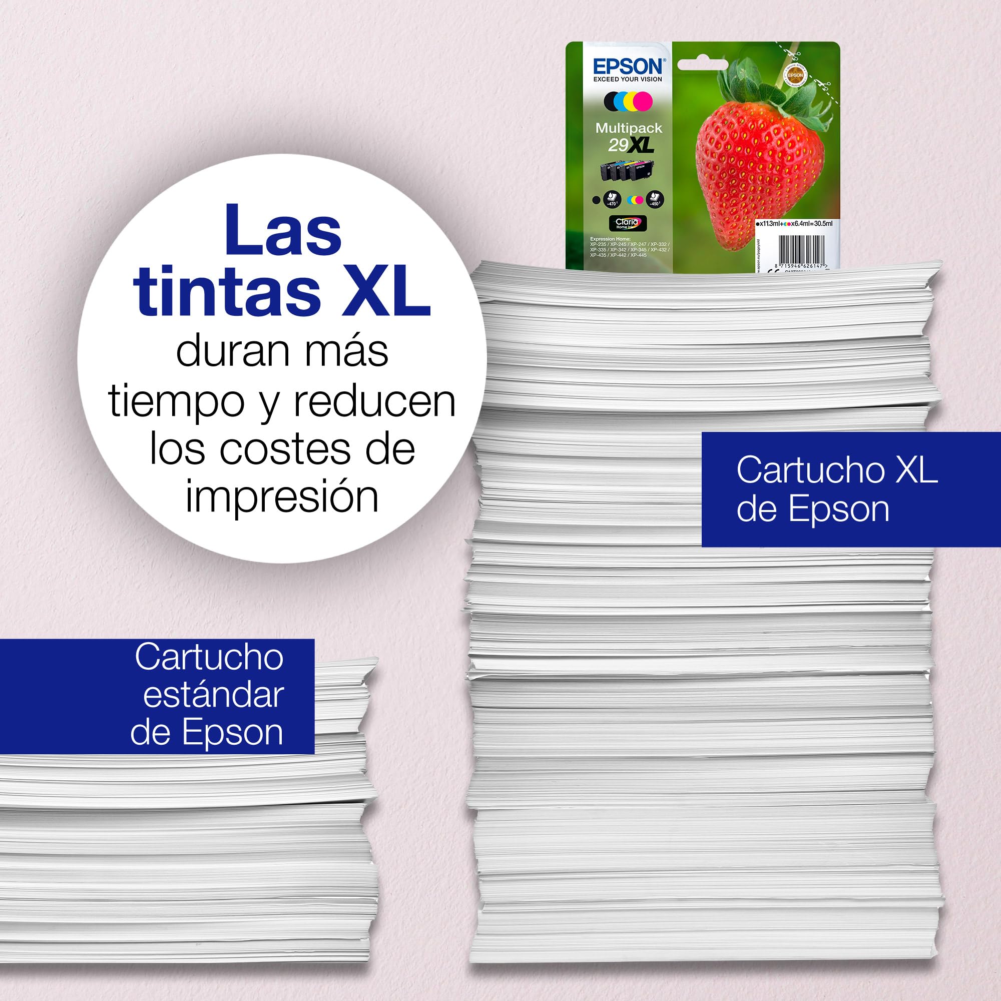 Epson C13T29964511 - Pack de 4 cartuchos de tinta, multi-pack (negro, amarillo, magenta, cian)