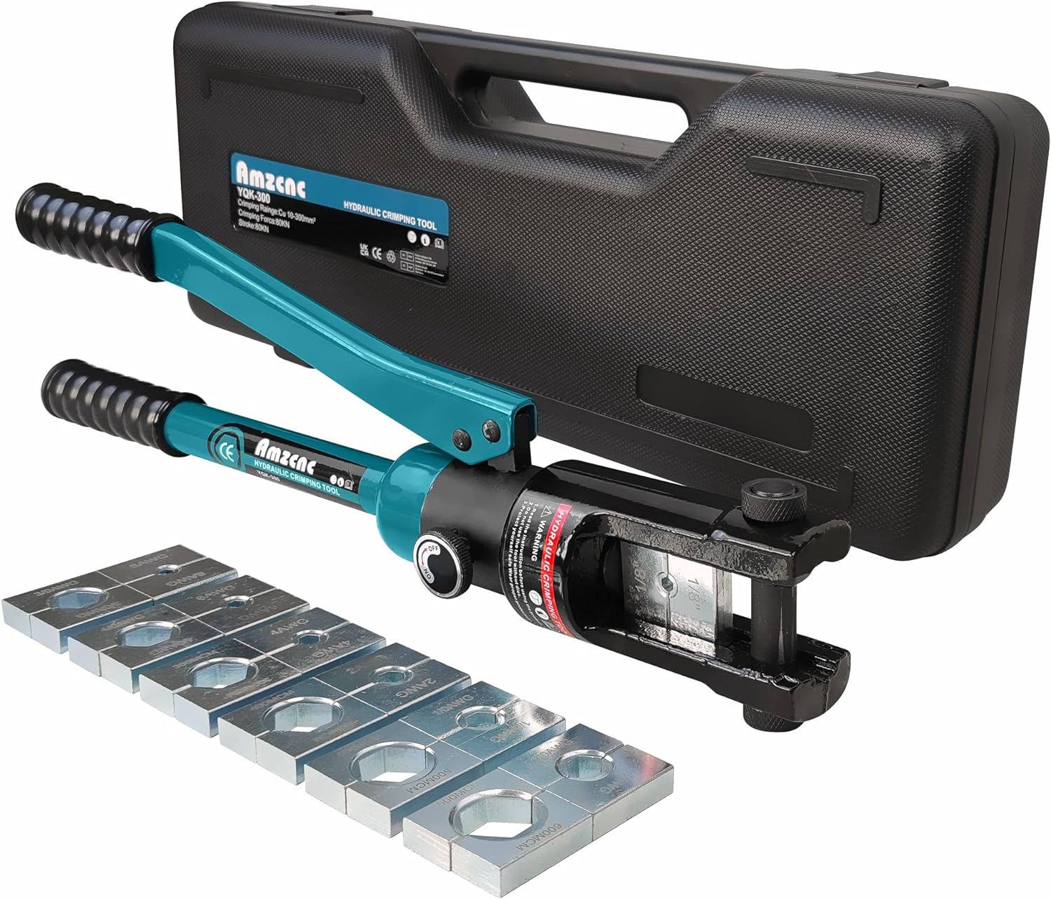 AMZCNC Industrial Hydraulic Cable Lug Crimper 16 Ton 9 AWG to 600 MCM Electrical Terminal Cable Wire Tool Kit Includes 13 Pairs of Die Sets AMZCNC Industrial Hydraulic Cable Lug Crimper 16 Ton 9 AWG to 600 MCM Electrical Terminal Cable Wire Tool Kit Includes 13 Pairs of Die Sets