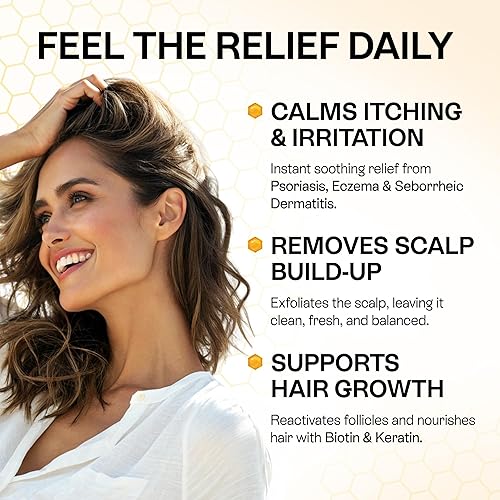 Miniatura 3 de Champú de psoriasis para cuero cabelludo seco y con picazón, tratamiento para el cuero cabelludo de la psoriasis para aliviar el eccema, dermatitis