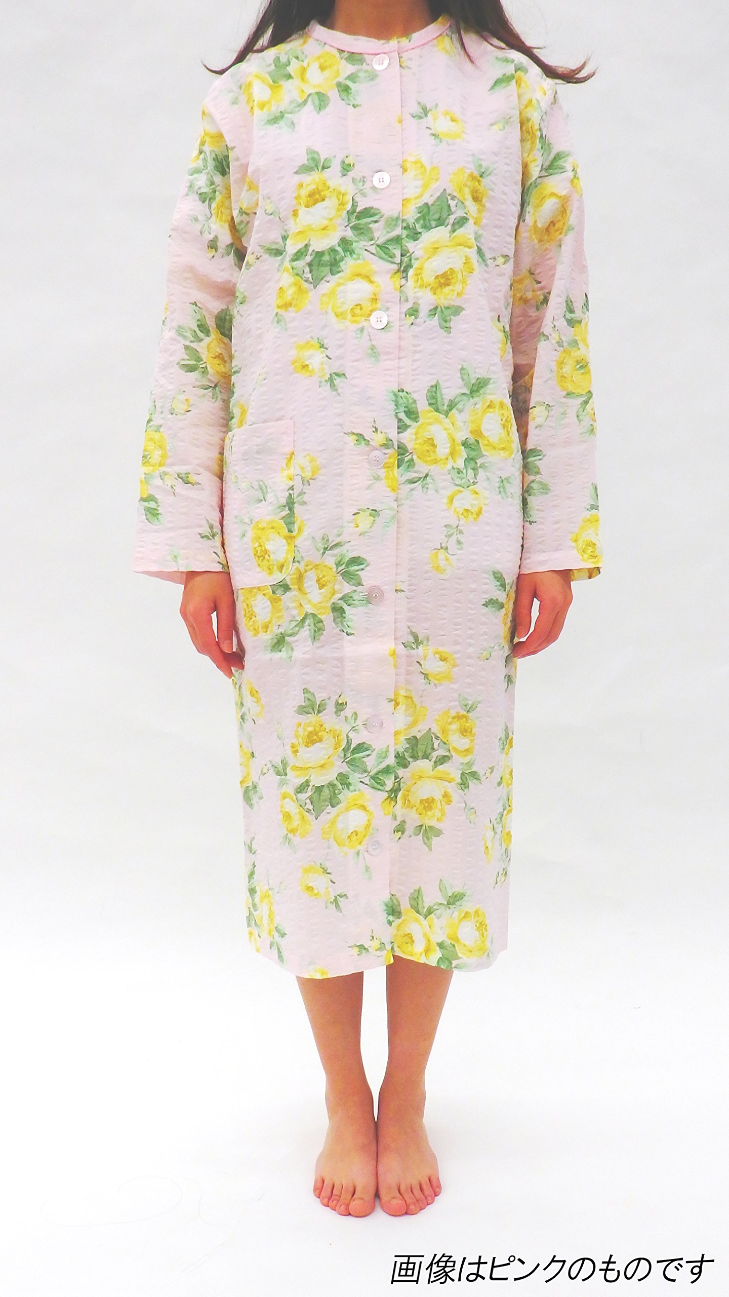 8100円 新品【Ｌ】 ロマンス小杉 レディースパジャマ【ぺぺナイト】リップル加工/長袖/ナイトウェア/前