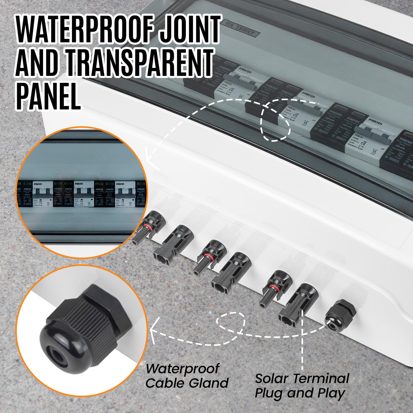 Caja combinadora solar de 4 en 4 salidas de 40 A con protector de sobretensión, caja combinadora fotovoltaica, caja impermeable para caravana, techo, sistemas fuera de la red, sistema de panel