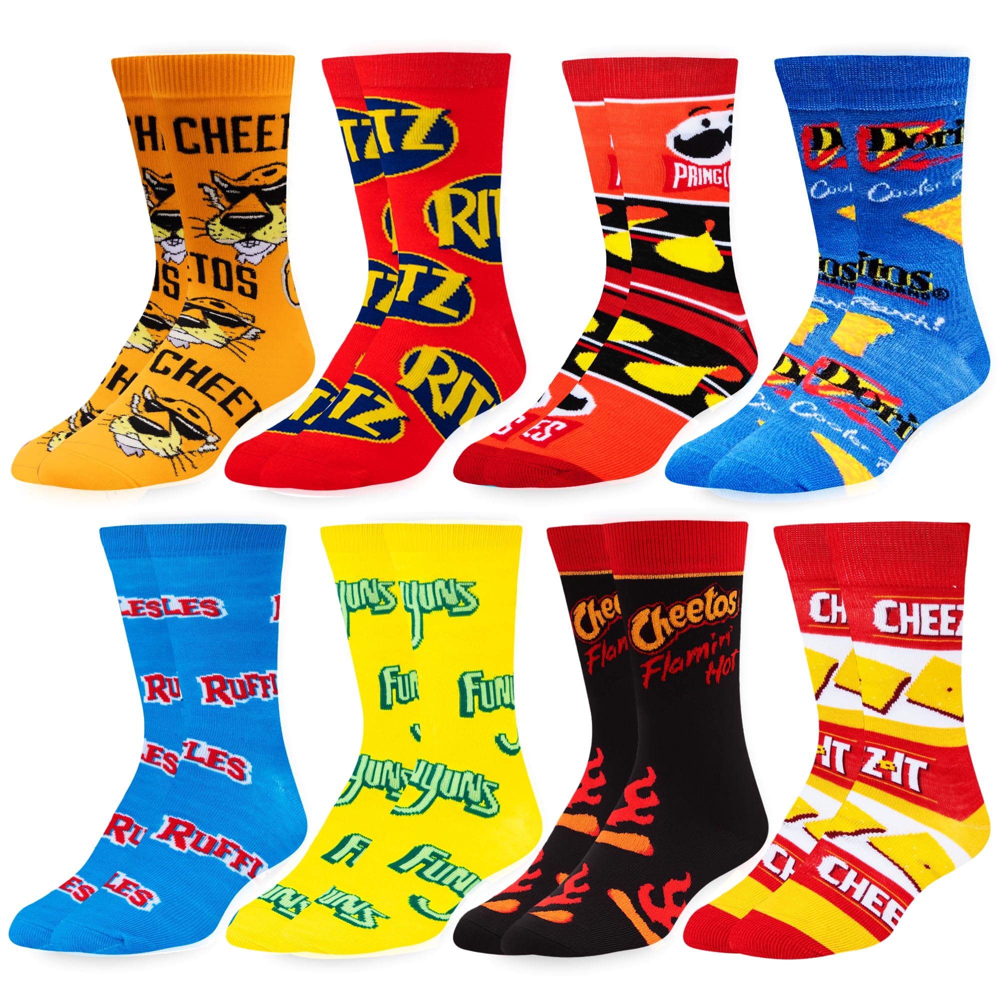 Crazy Socks–Snack Food Value Bundle – 8-Pack Novelty Crew ...