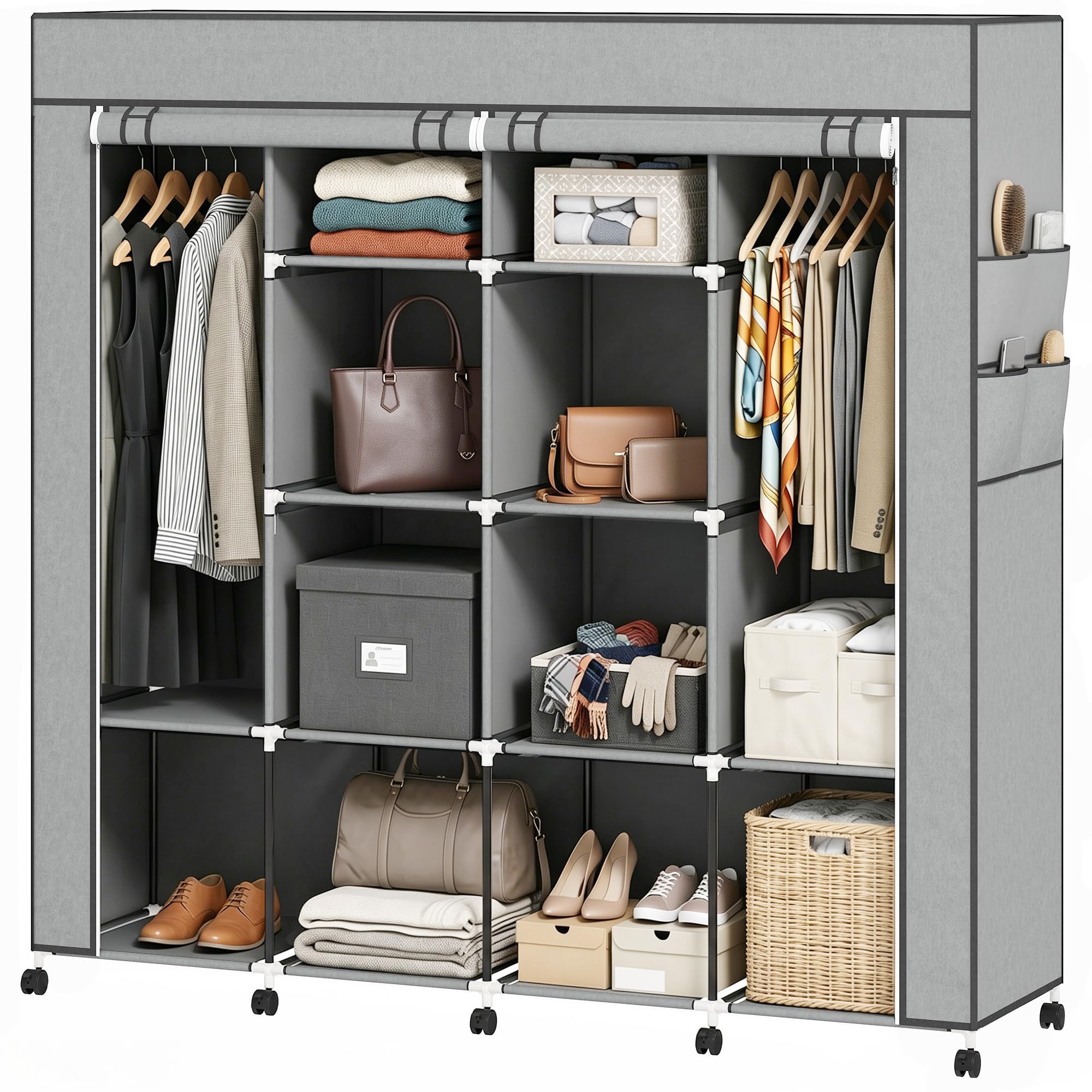 homcom armoire penderie en tissu