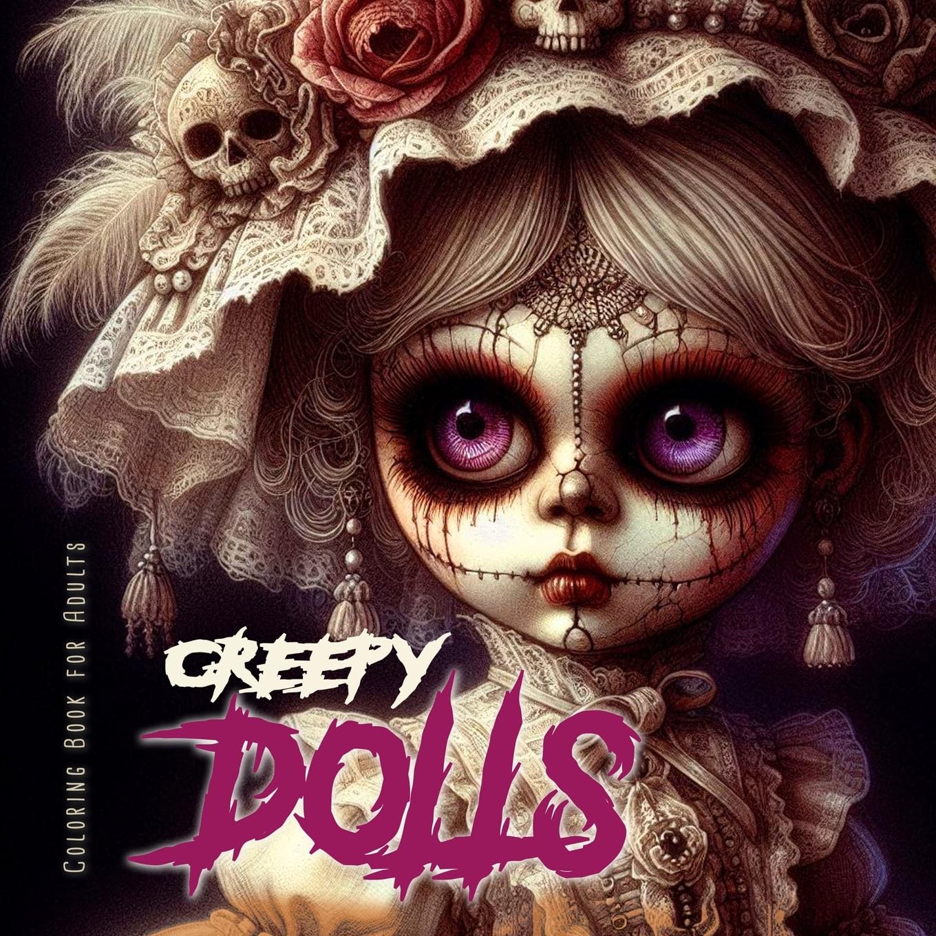 Creepy Dolls Coloring Book for Adults: Halloween Coloring Book for adults Creepy Coloring Book grayscale dolls horror puppets coloring book gothic: 9 (Horror Coloring Books)
