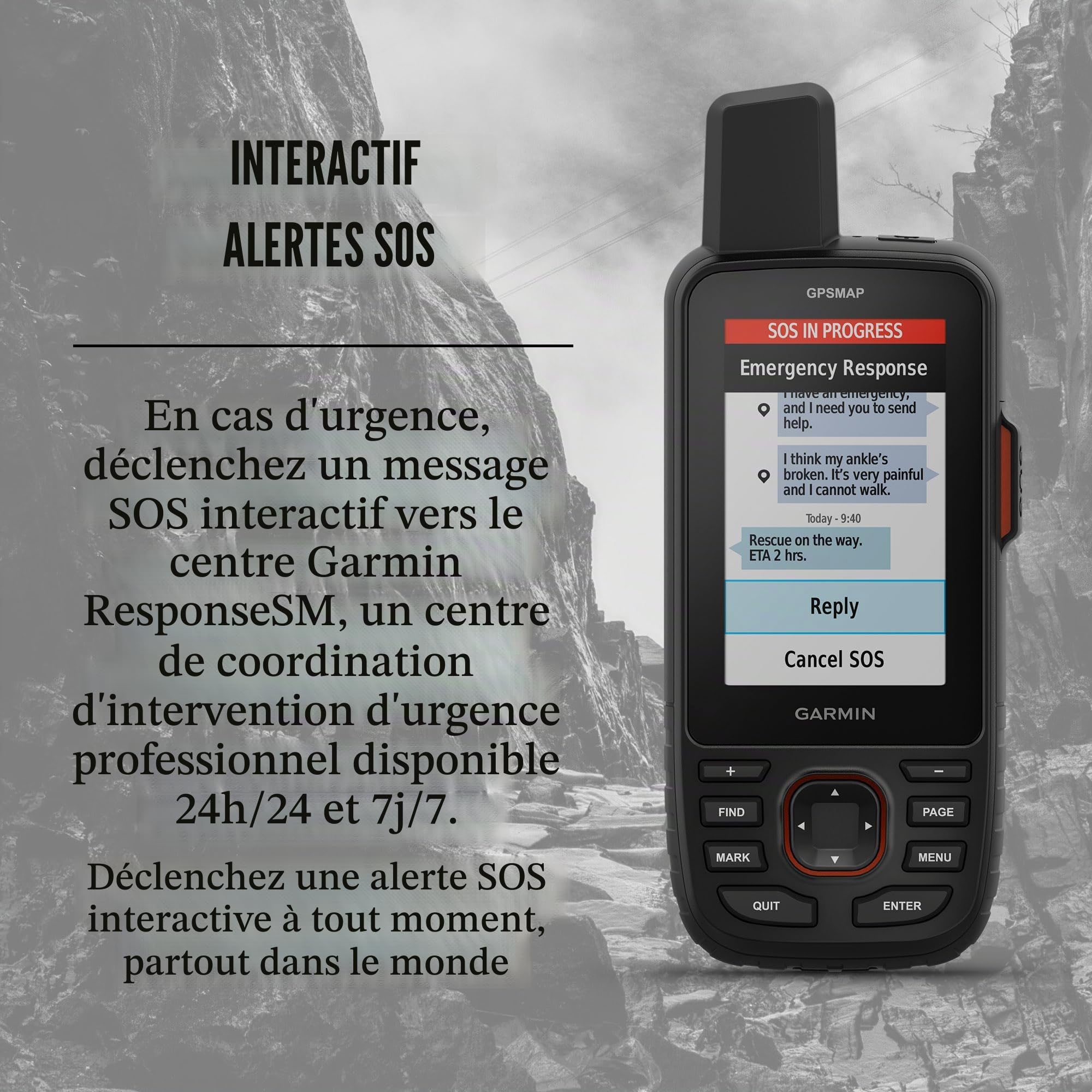 Garmin GPSMAP 67i GPS robuste, technologie inReach haute gamme, 425 h d'autonomie, messagerie bidirectionnelle, SOS interactif, cartographie complète