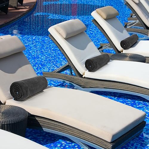 Miniatura 5 de Juego de 12 toallas de baño de microfibra de gran tamaño, extra grandes, toallas de baño para piscina, altamente absorbentes, suaves, toallas de