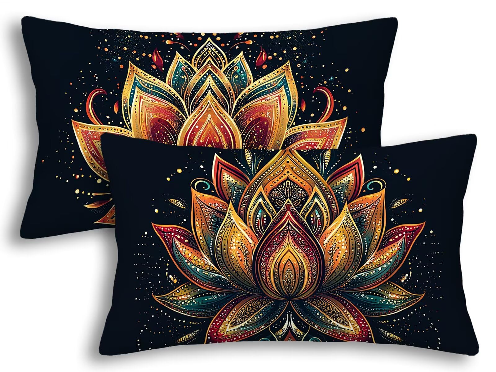 Housse coussin exterieur impermeable 40x80 taie oreiller jardin noir