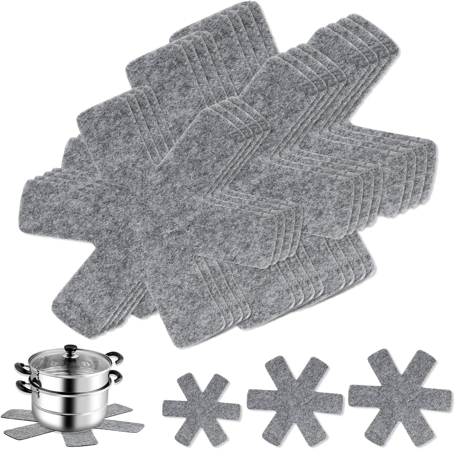 12pcs Pots and Pan Protectors, Pan Protectors for Stacking, Pot Protectors for Stacking, Saucepan Protectors for Stacking, Pan Separators Protectors for Non Stick Pans Anti Scratch,20/35/38cm