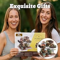 Vista 9 de Flever Kit de casa de muñeca en miniatura DIY, habitación creativa con muebles para regalo artístico romántico (Forest Teashop)