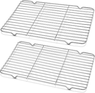 Decymis Stainless Steel Cooling Racks 2-Pack - Heavy Duty 10x15 Inch Baking Racks, Oven Safe Cookie Cooling Rack, Dishwasher Safe