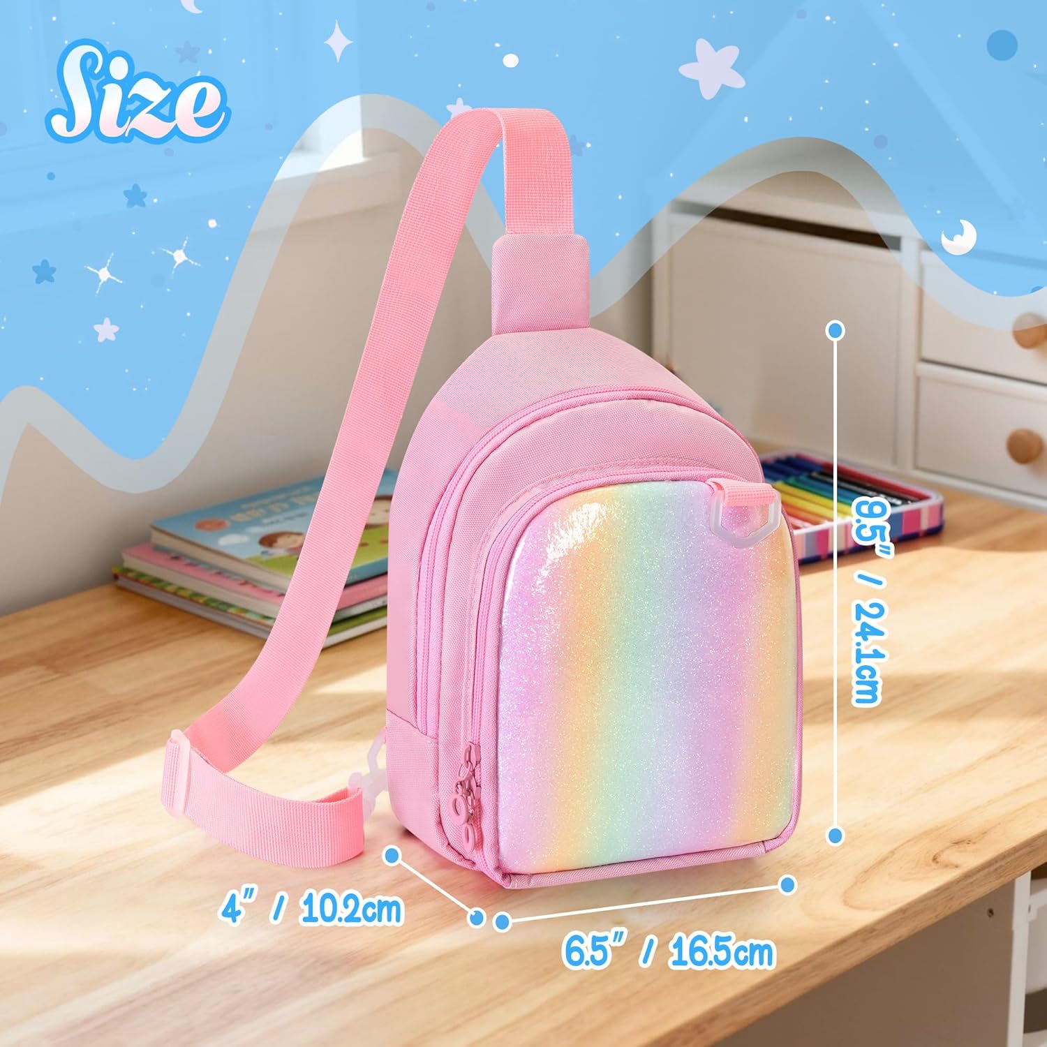 Carrying Chest Bag Compatible with Yoto Mini (2024 Edition) and Headphone, Card Holder up to 36 Cards, Travel Storage Case for Audio Player Accessories, with Adjustable Strap, Pink (Bag Only) - Image 6