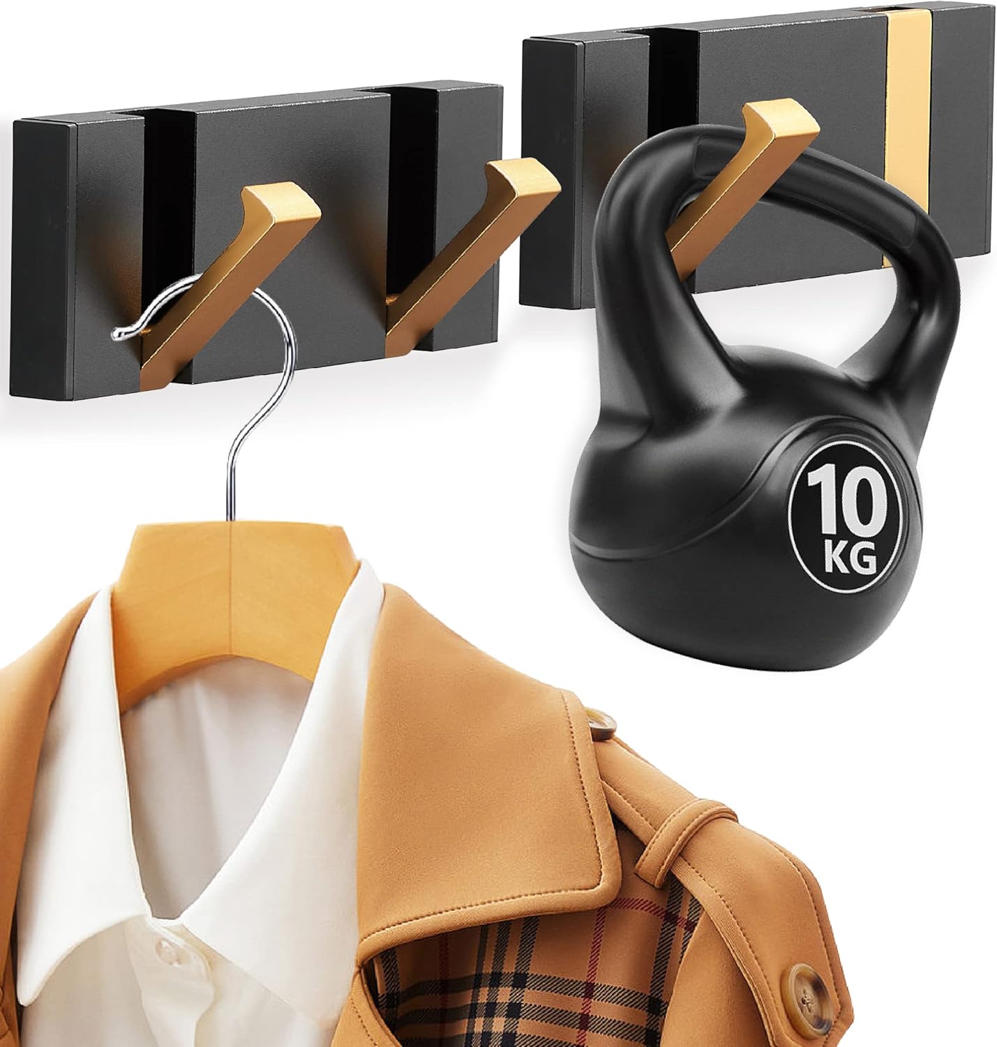 MrsJeggy 2 Pack Waterproof Folding Hideaway Coat Hooks