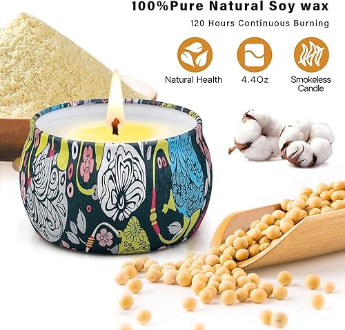 Miniatura 5 de Juego de regalo de velas perfumadas velas de aromaterapia de larga duración de 120 horas velas de soja juego de regalo de velas para baño paquete de