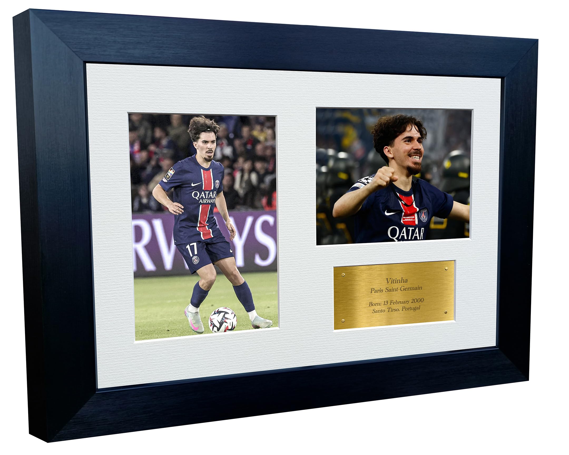 Kitbags & Lockers Black 12X8 A4 Signed Vitinha Paris Saint-Germain Psg Autographed Photo Photograph Picture Frame Football Soccer Gift Triple G 2