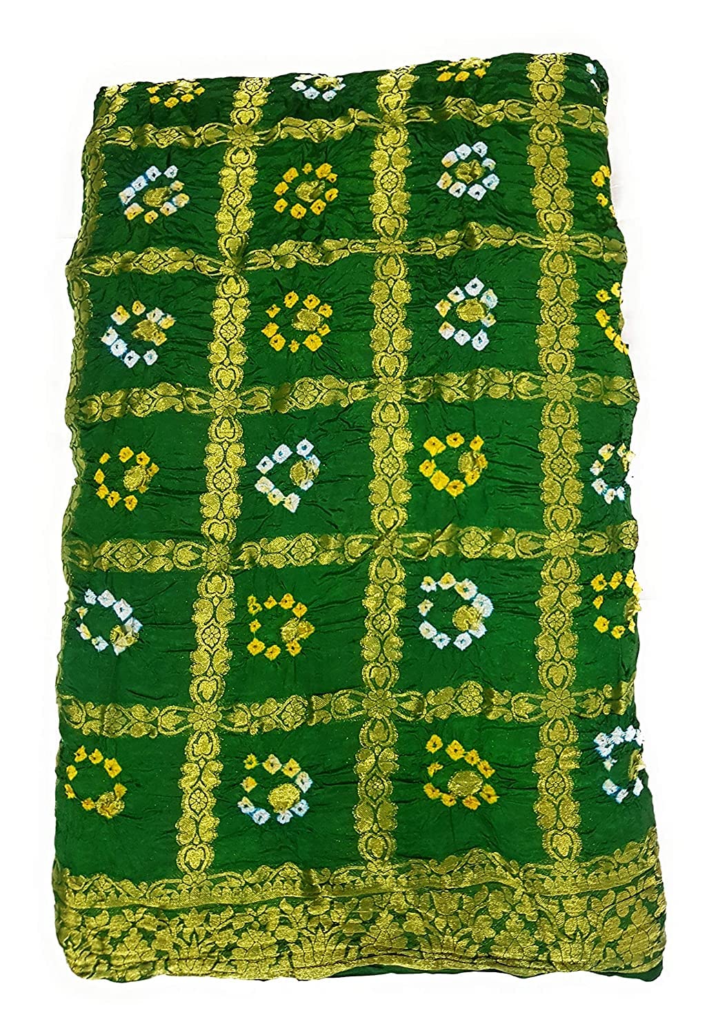 M S BANDHANI Women's Banarasi Silk Bandhej Saree