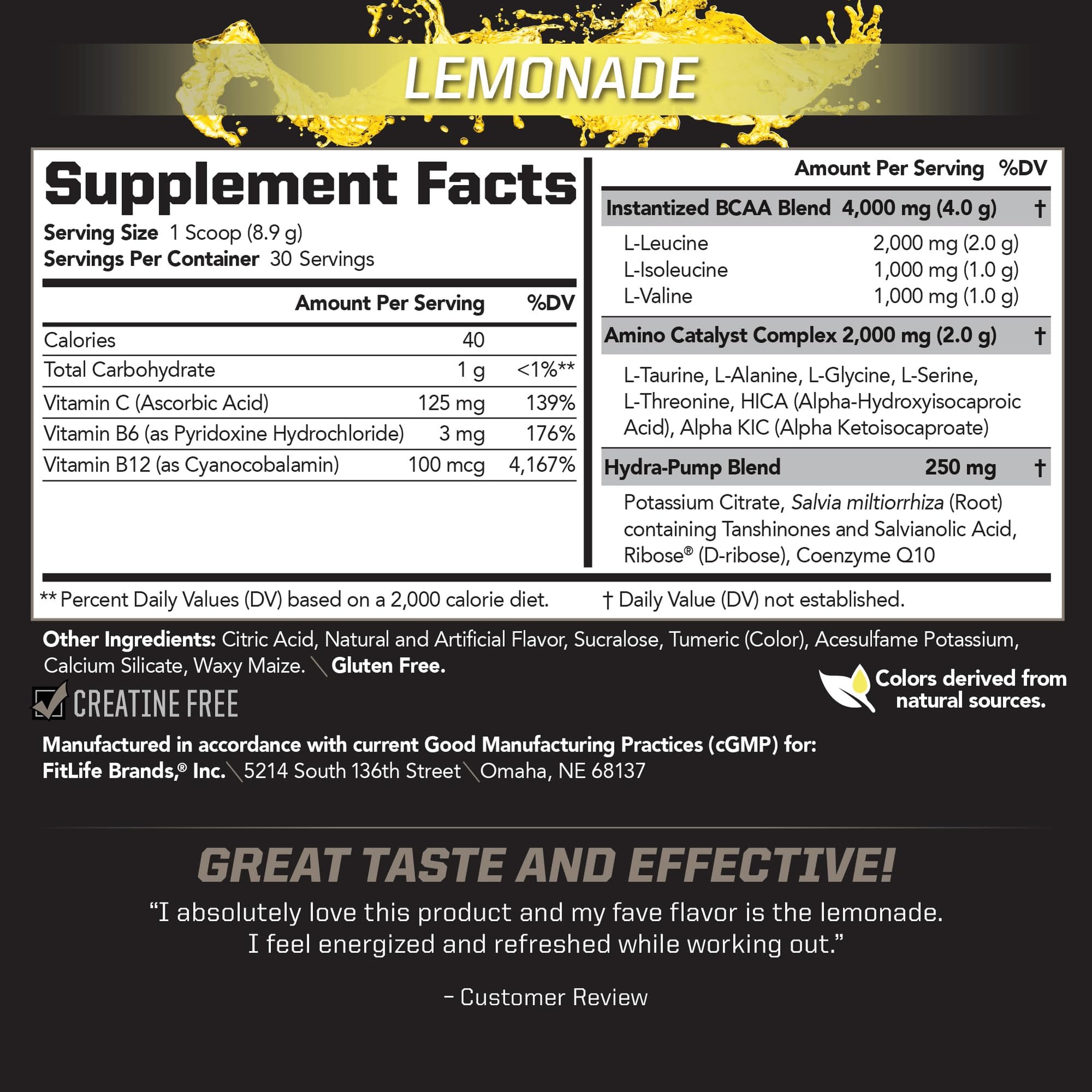 PMD Sports BCAA Stim-Free Amino Acids - Better Workout Performance, Enhanced Recovery, Daily Energy, Muscle Builder, and Muscle Sparing - BCAA Powder Drink Mix - Lemonade (30 Servings) — Amazon image 2