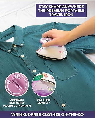 Miniatura 7 de The Quilted Bear Mini plancha de vapor prémium  Mini plancha de viaje ligera para acolchado sin esfuerzo y ropa sin arrugas con funda de transporte