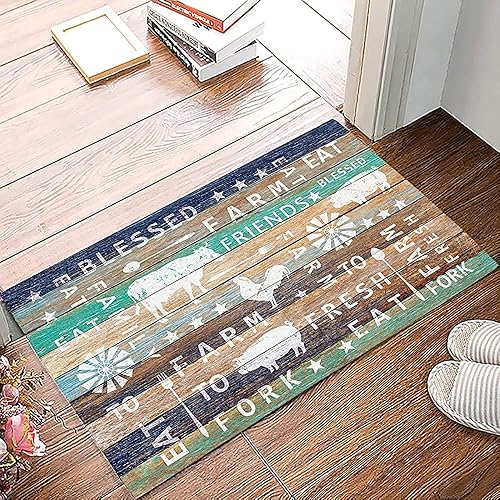 Alfombras de baño suaves de granja con diseño de animales, pollo, vaca, cerdo, antideslizante, lavable, alfombra absorbente, decoración del hogar