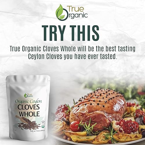 Miniatura 4 de True Organic Clavo de Ceilán entero, 1 libra, grado premium, certificado USDA orgánico y kosher, sin OMG, clavos orgánicos frescos a granel, Ceilán
