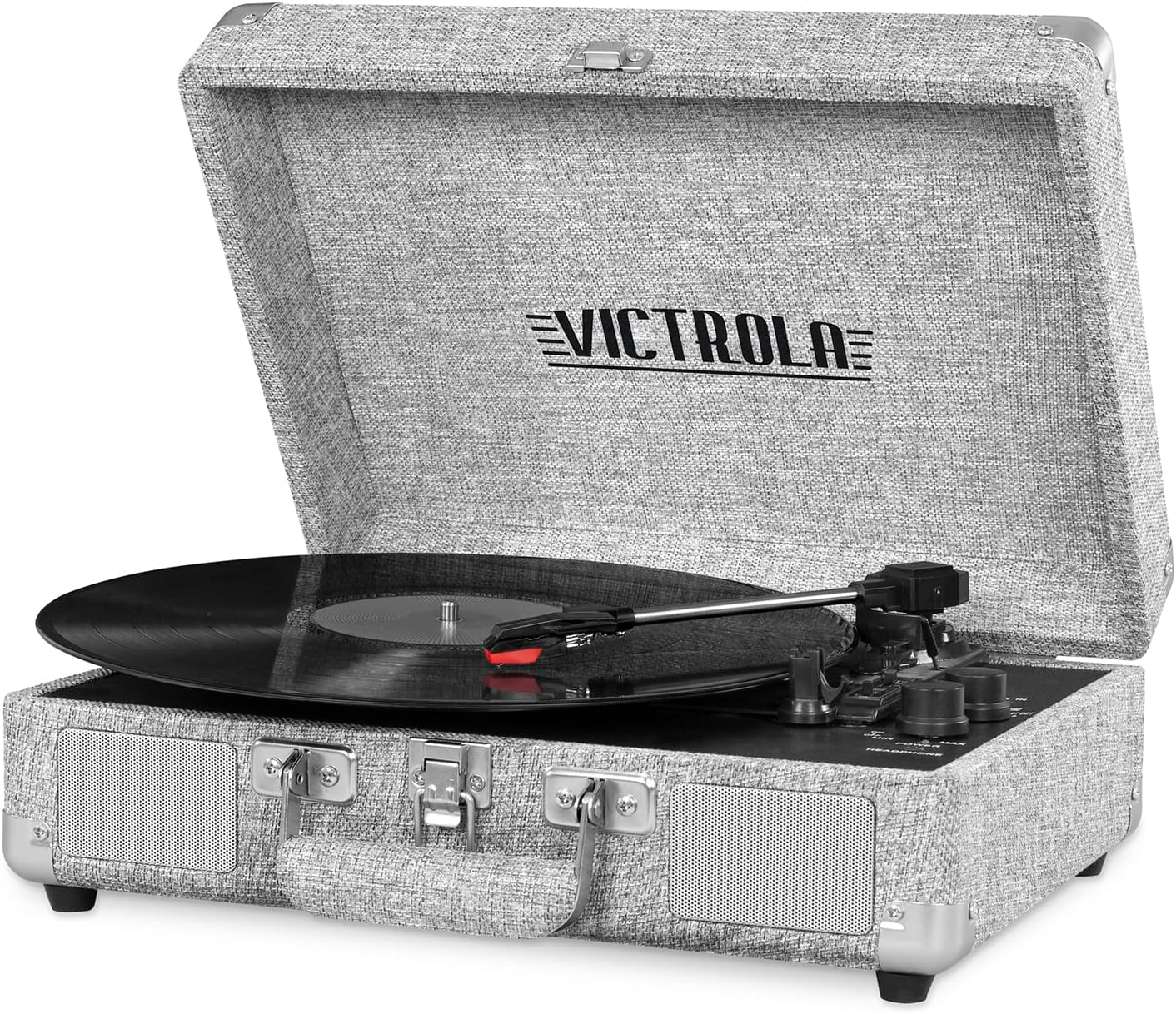 Amazon.com: Victrola VWM-100SB-LGY Journey+ Suitcase Record Player with ...