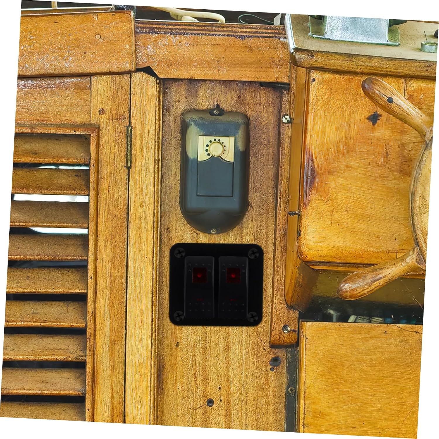 YARNOW Rocker Switch Panel with Red Led Lights Gang Aluminum Toggle Switch for Boats Rvs and Atvs Easy Installation for Use