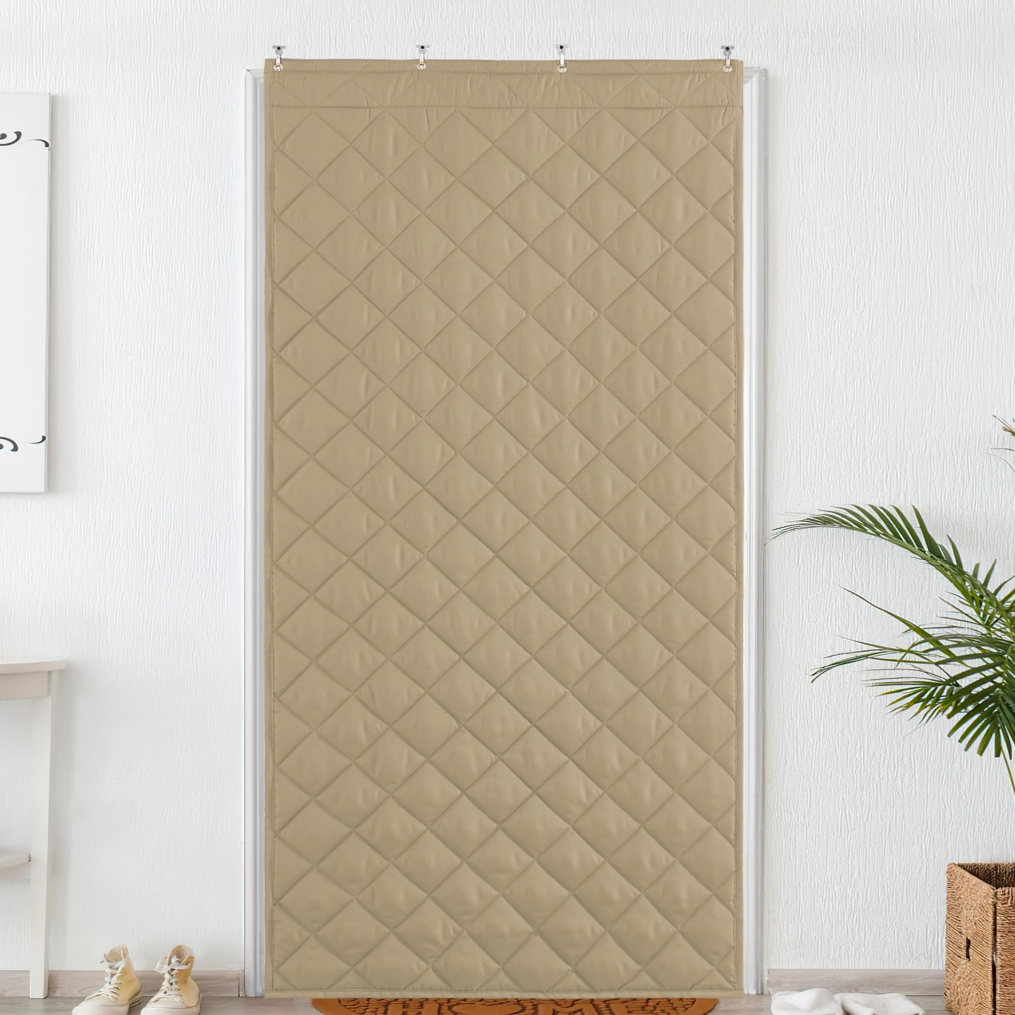 Warm Curtains for Winter, Windproof Waterproof Soundproof Door Curtain for Indoor Outdoor Door Window Isolate Cold Thick Curtains for Bedroom Living Room, 38" W x 86" L, 1 Panel, Cappuccino-image-47