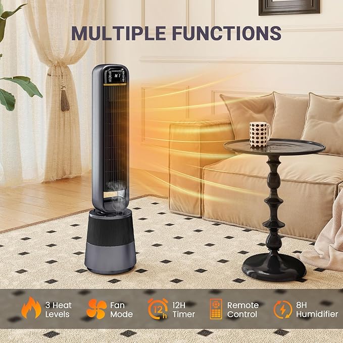 Calefactor Eléctrico Portátil Cerámico PTC 1500W con Humidificador miniatura 5
