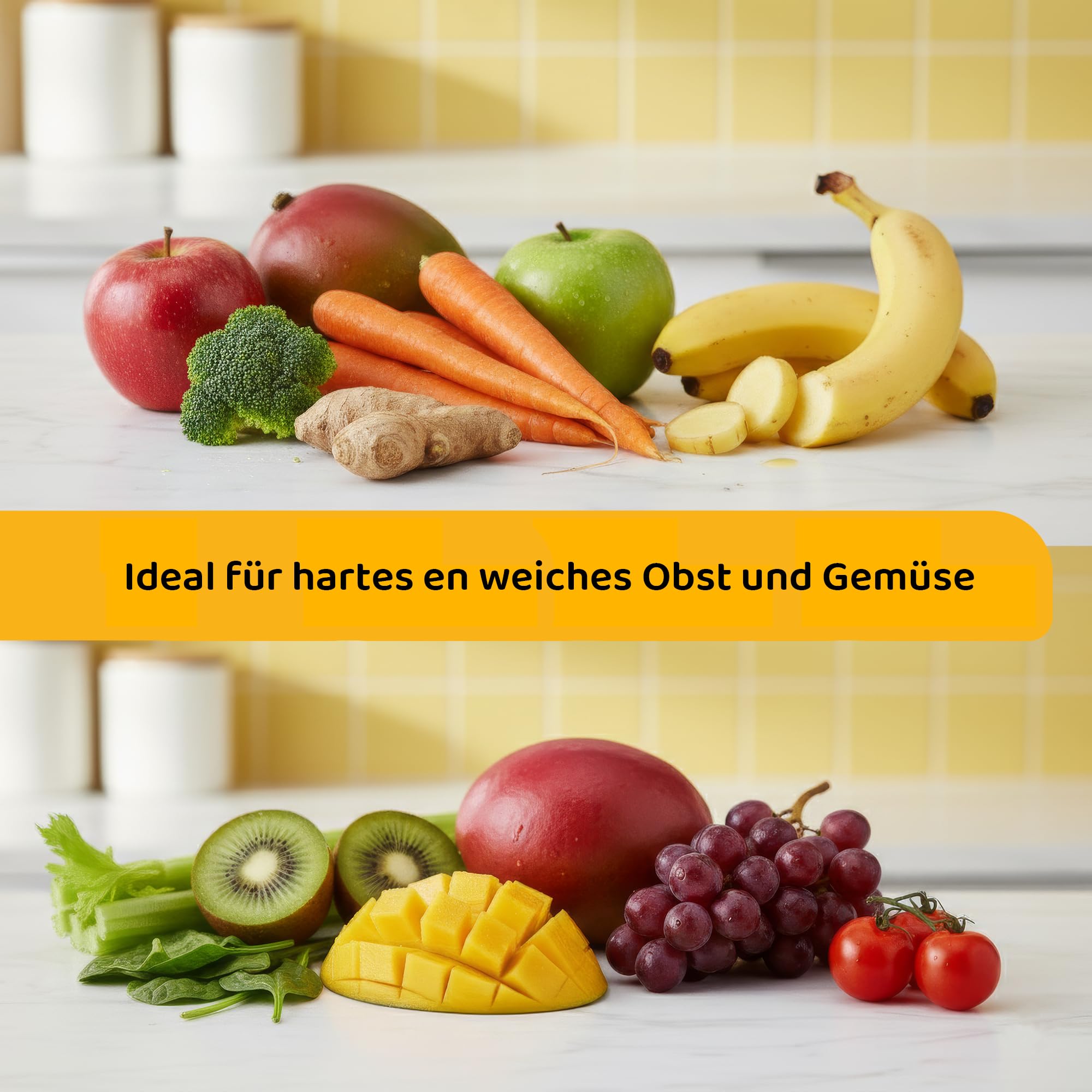 Super Juicer - Linea Tegno - Professioneller Edelstahl Entsafter - Entsafter für Obst und Gemüse - 1500W - Extra große Einfüllöffnung - 2,5L Fruchtfleischbehälter - 1L Saftbecher, LED-Farbdisplay