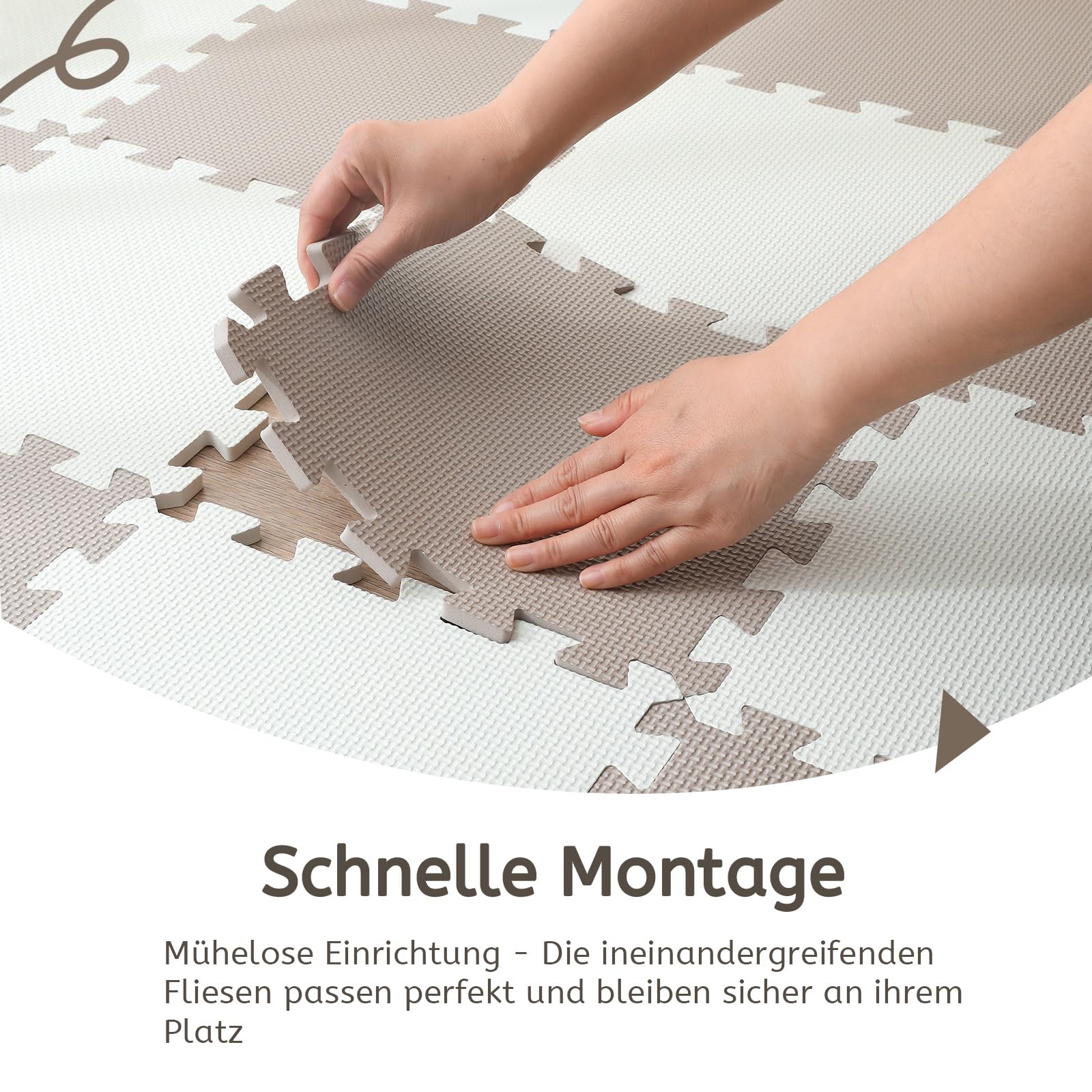 Puzzlematte für Kinder - Eva Schaumstoff Bodenschutzmatte, Abwaschbar, Weich und Umweltfreundlich - Spielteppich für Kinderzimmer, Outdoor, Krabbelmatte, 30x30 cm