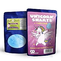 Vista 5 de Unicorn Sharts Cotton Candy - Novedad Dabbing Unicorn Candy para adolescentes - Algodón de azúcar sin gluten, azul