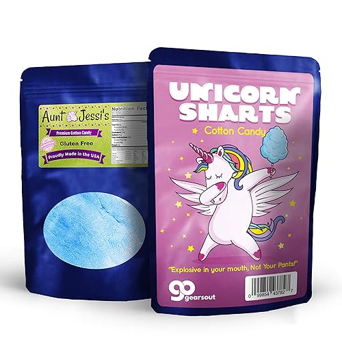 Miniatura 5 de Gears Out Unicorn Sharts - Caramelo de algodón para adolescentes, algodón sin gluten, azul