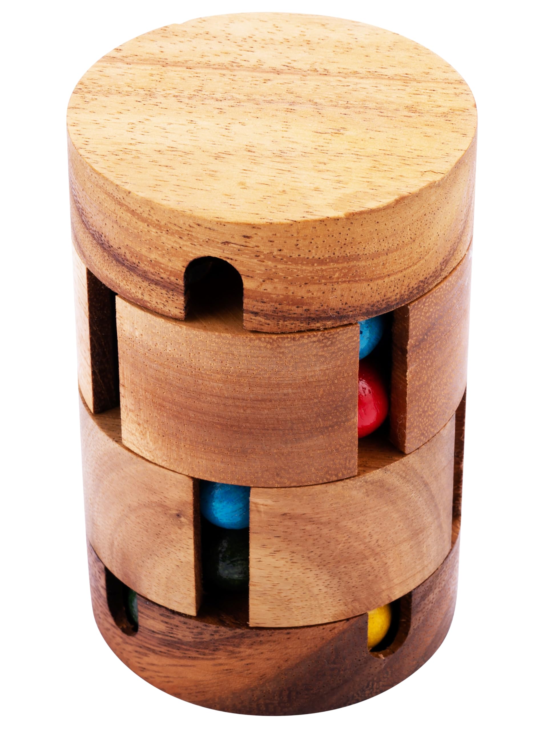 Engelhart - 350210- REVOLVE wooden brain teaser puzzle difficult level - 1 piece - solution in game - 7.1 x 7.1 x 10.5 cm