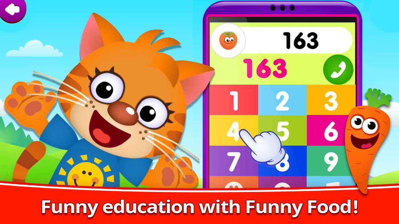Funny Food Number Games! Toddler learning games for 25 year olds